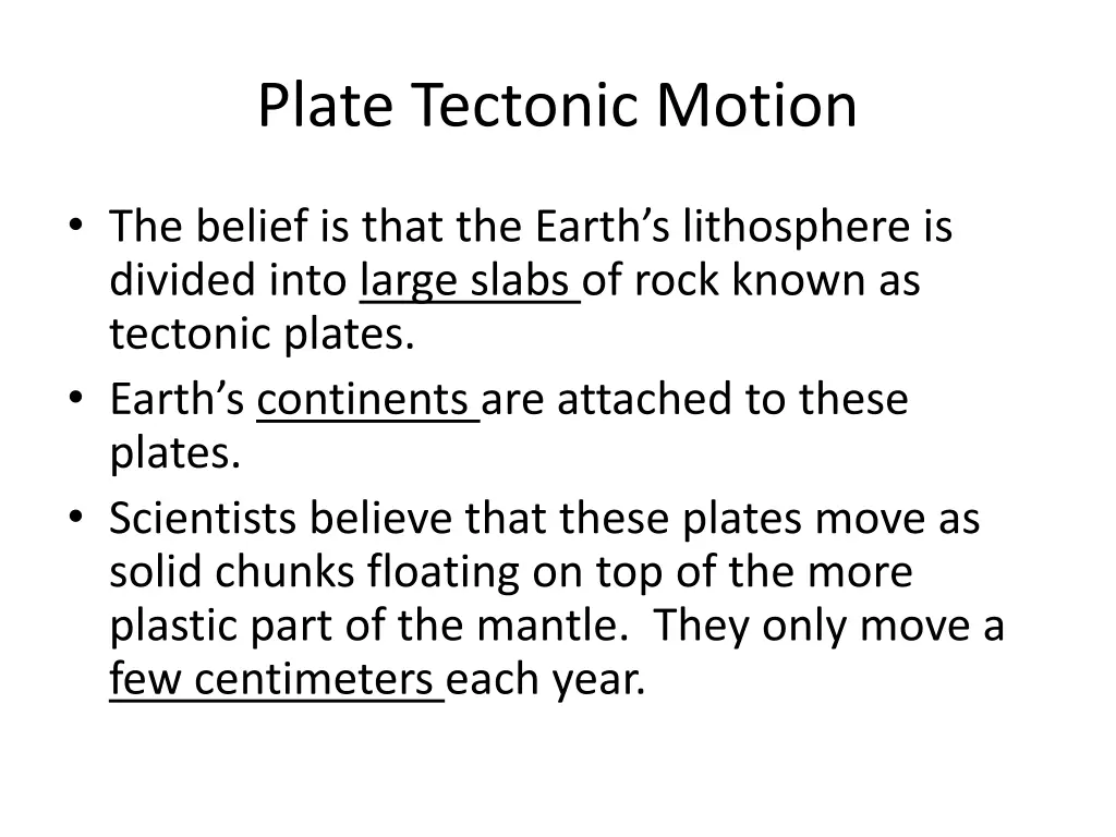 plate tectonic motion