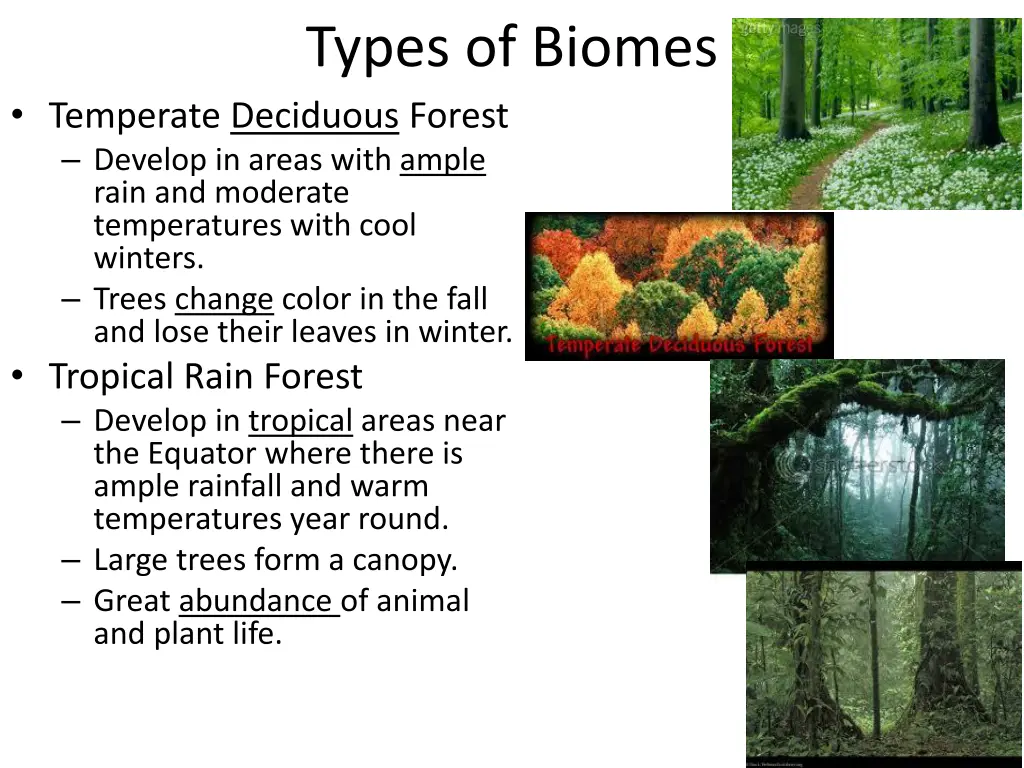 types of biomes