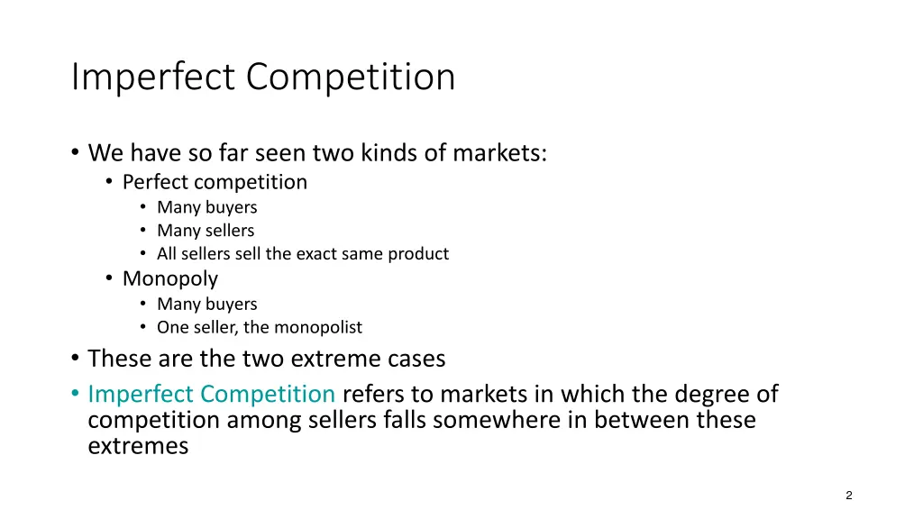 imperfect competition