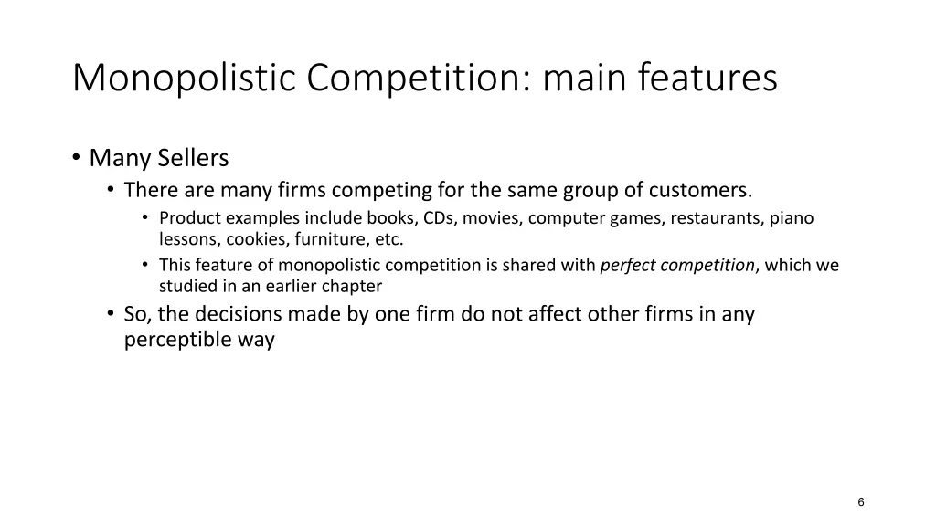 monopolistic competition main features