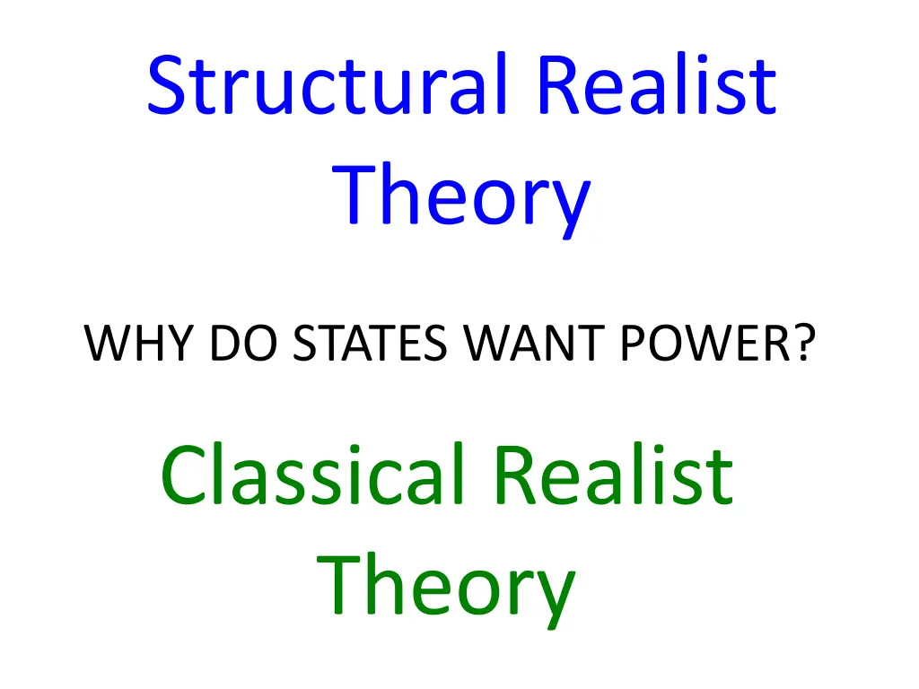 structural realist theory