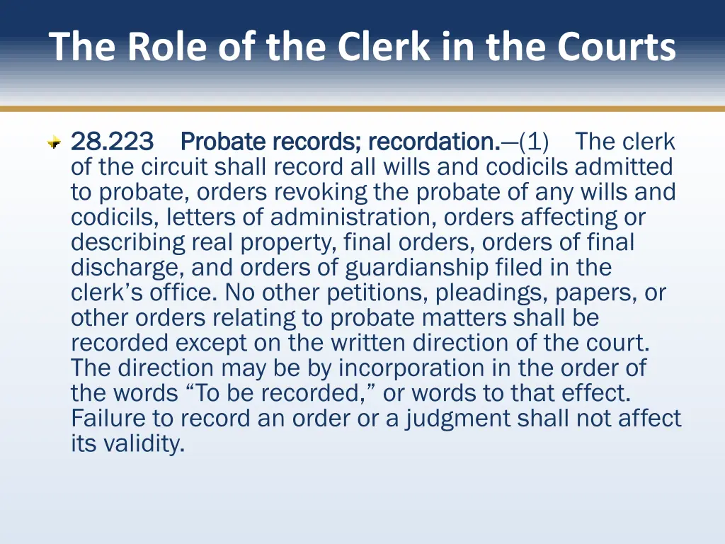 the role of the clerk in the courts 4