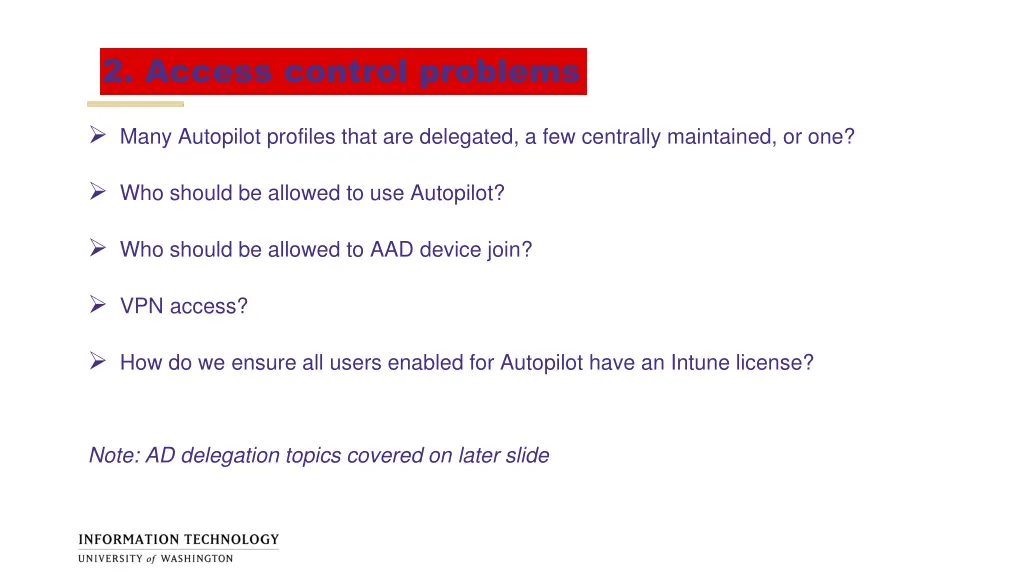 2 access control problems