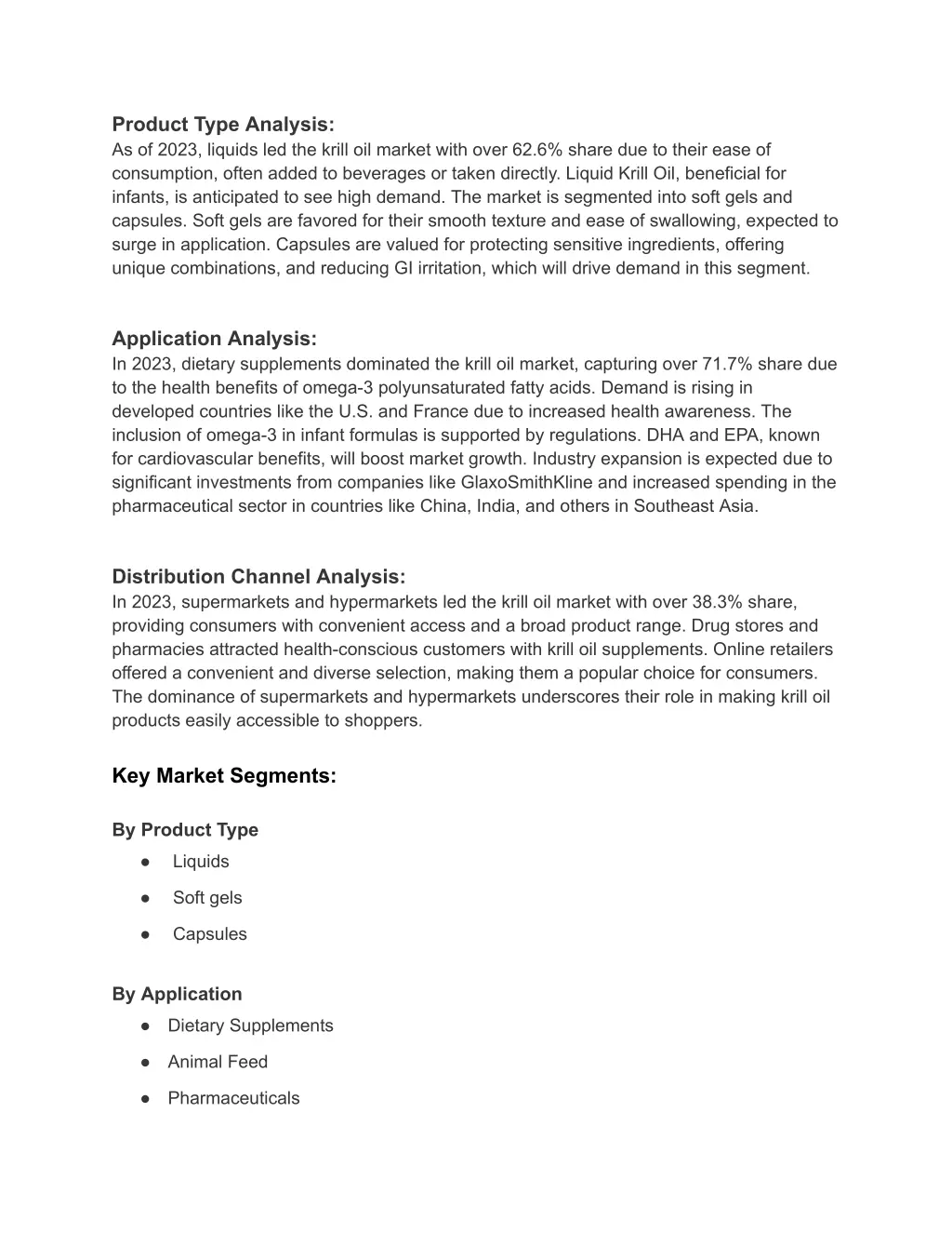 product type analysis as of 2023 liquids