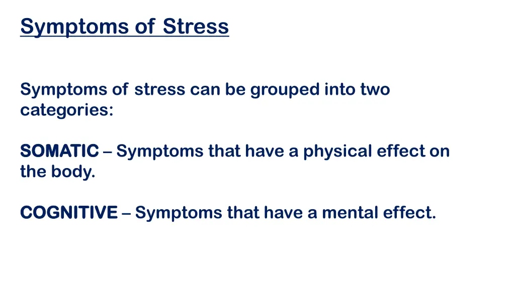 symptoms of stress 1