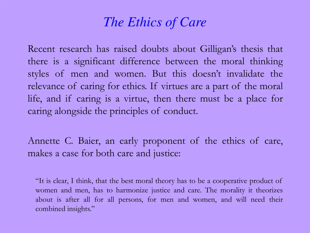 the ethics of care 2