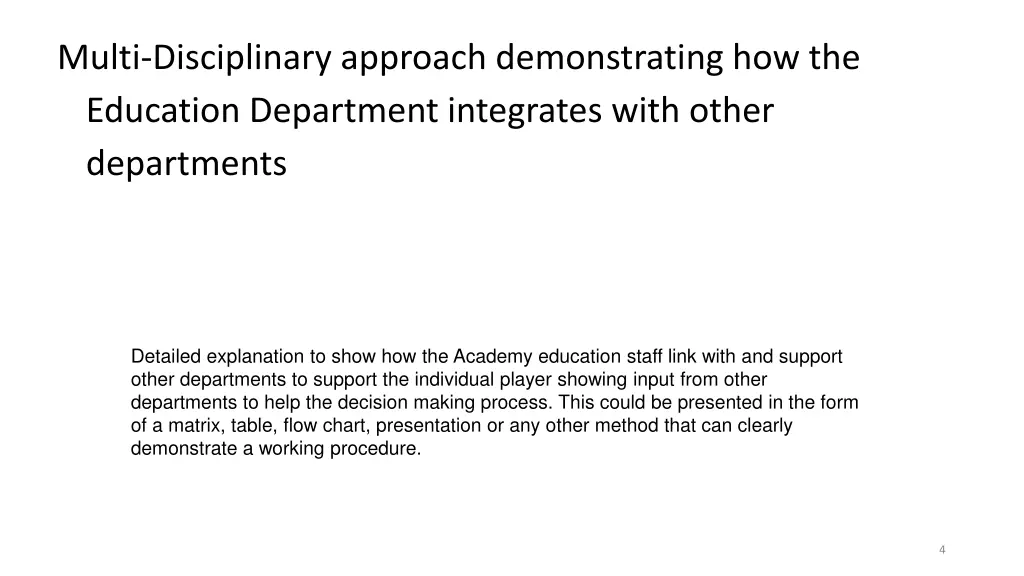 multi disciplinary approach demonstrating 1