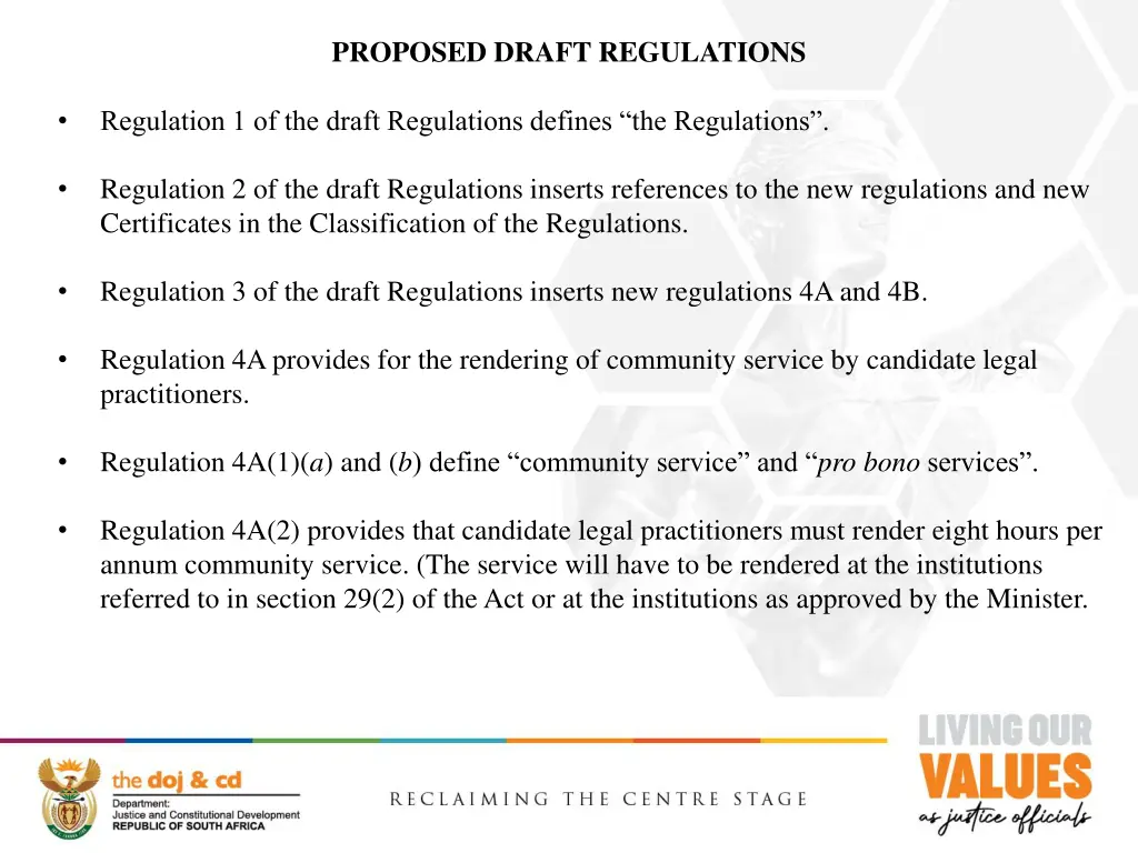 proposed draft regulations