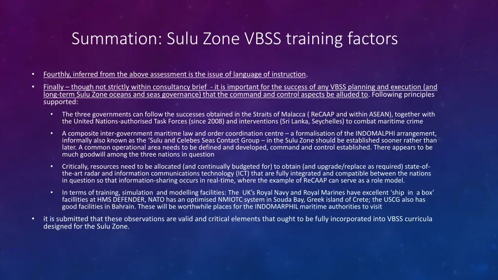 summation sulu zone vbss training factors 2