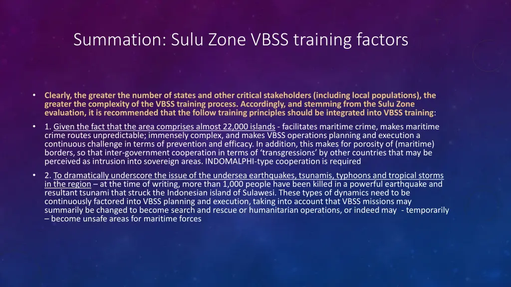 summation sulu zone vbss training factors