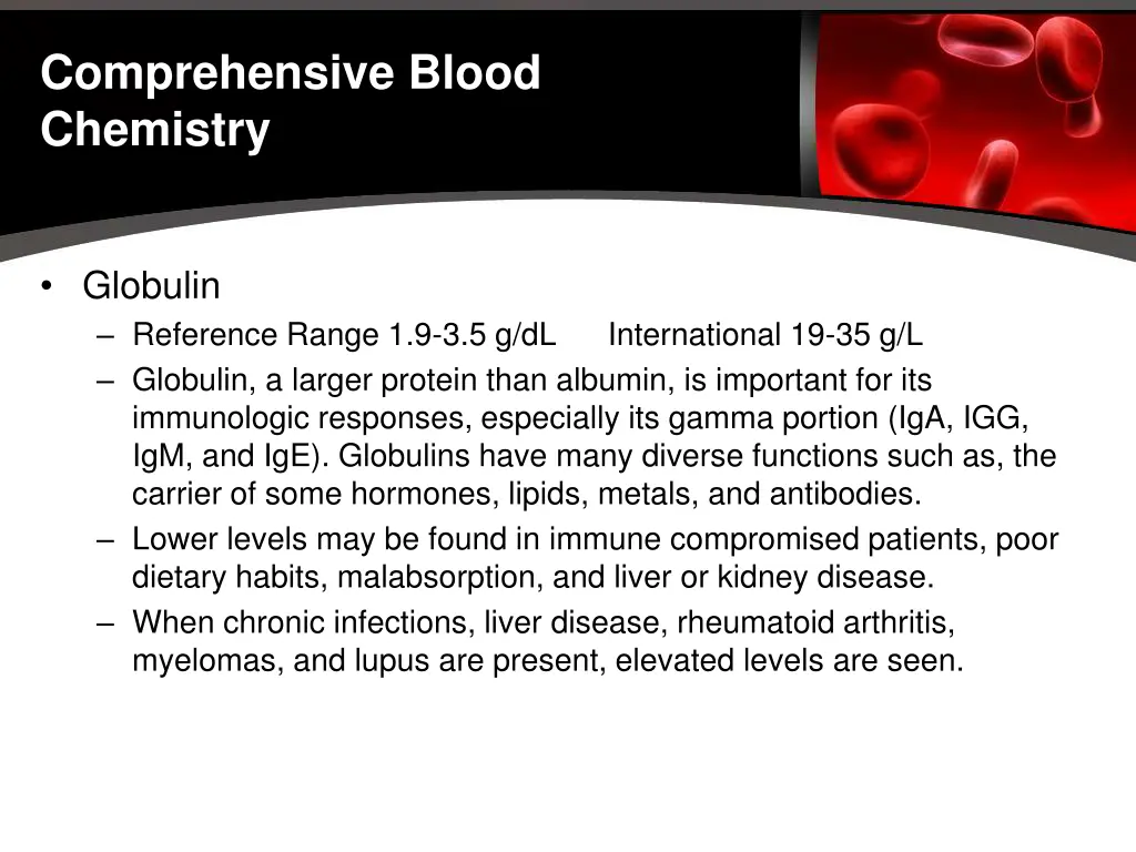 comprehensive blood chemistry 10