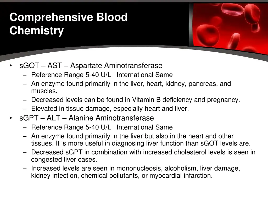 comprehensive blood chemistry 12