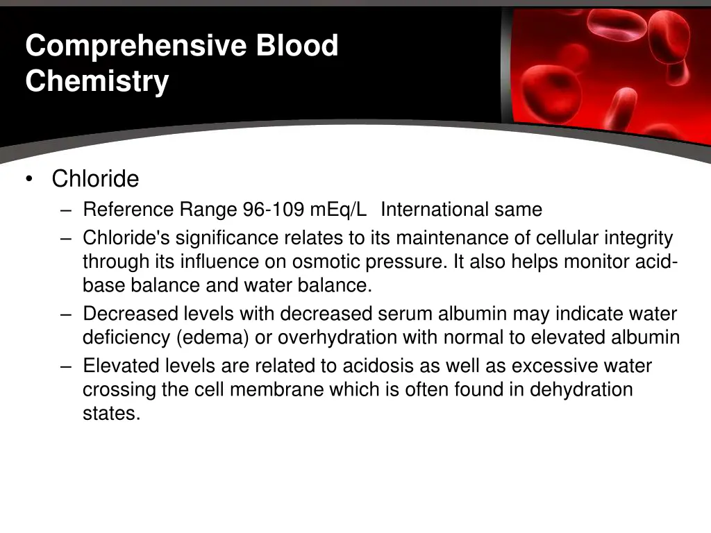 comprehensive blood chemistry 16