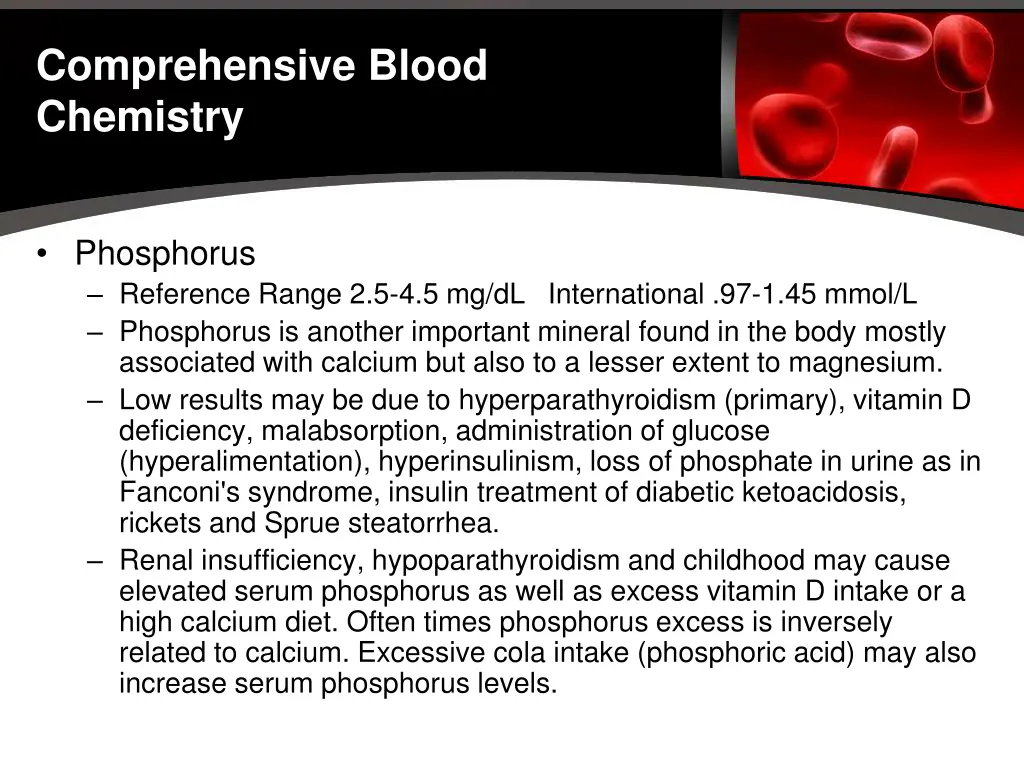 comprehensive blood chemistry 18