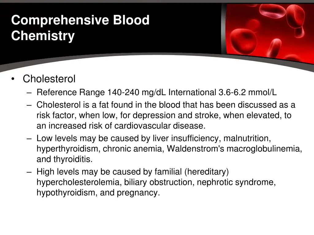 comprehensive blood chemistry 19