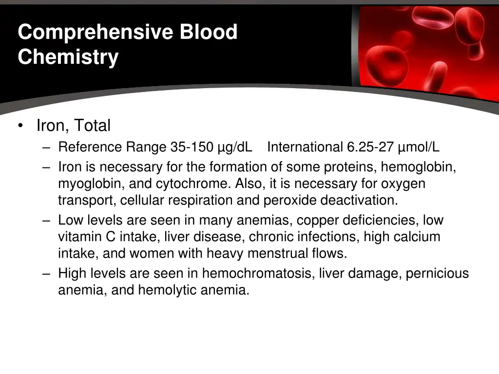 comprehensive blood chemistry 6