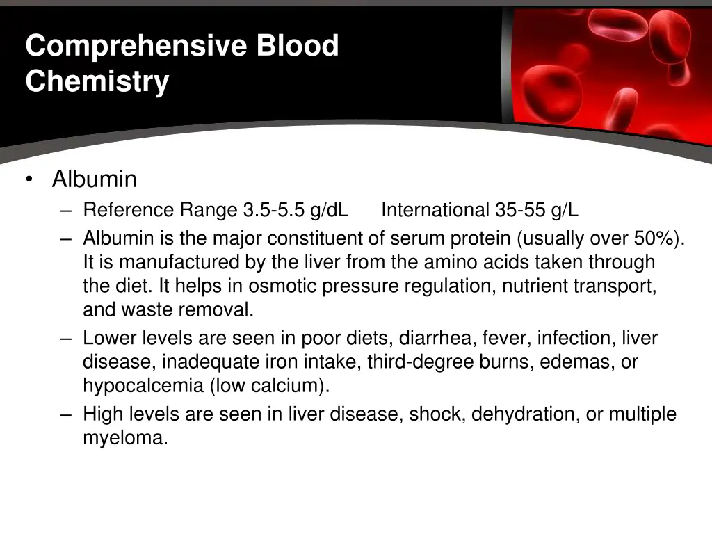 comprehensive blood chemistry 9