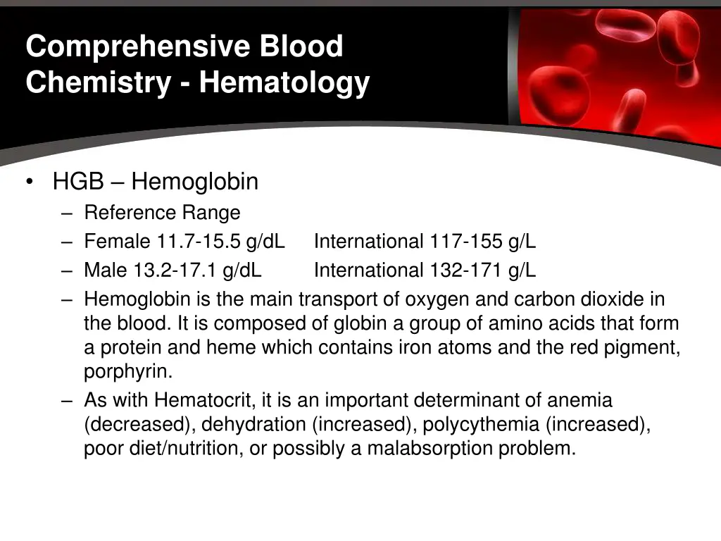 comprehensive blood chemistry hematology 1