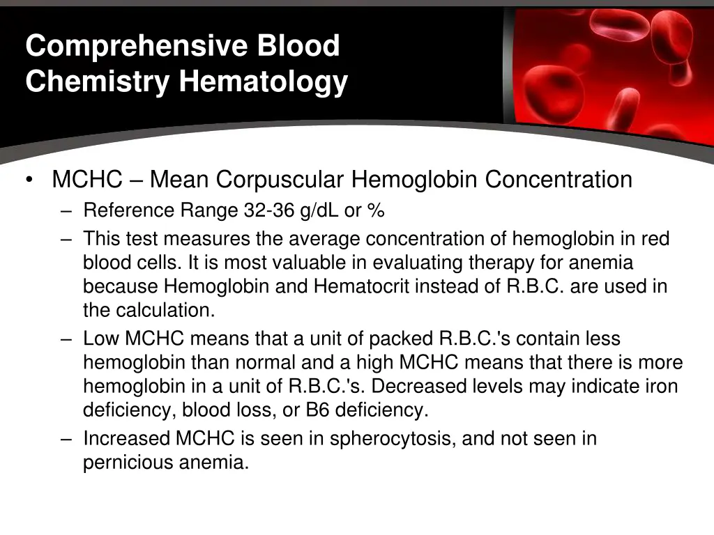 comprehensive blood chemistry hematology 4