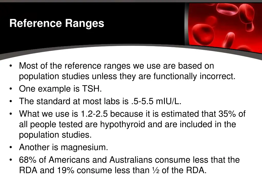 reference ranges