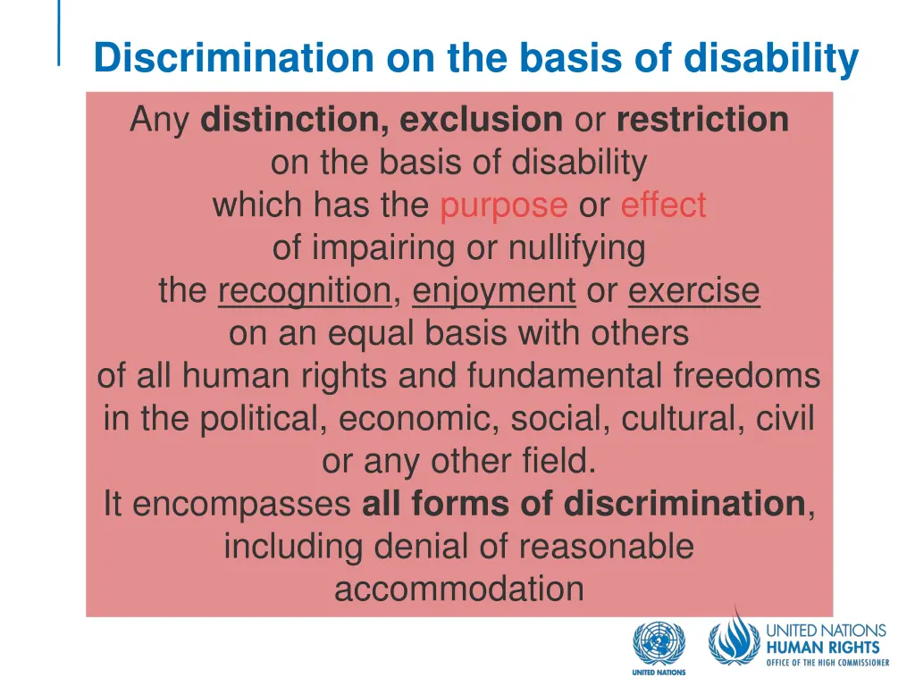 discrimination on the basis of disability 1