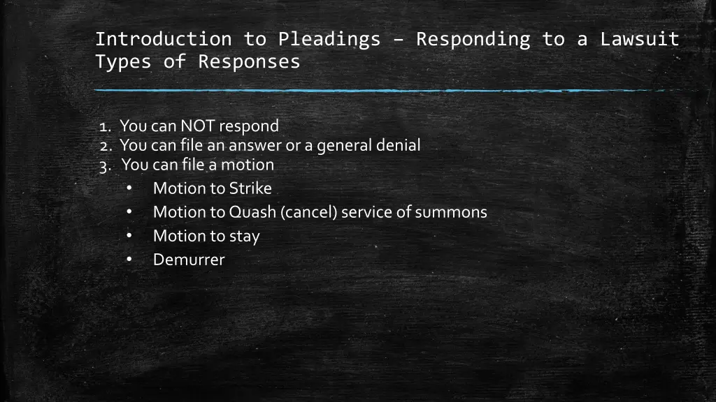 introduction to pleadings responding to a lawsuit 1