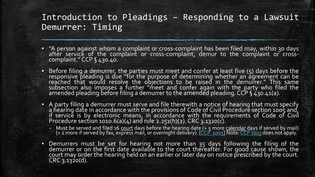 introduction to pleadings responding to a lawsuit 11