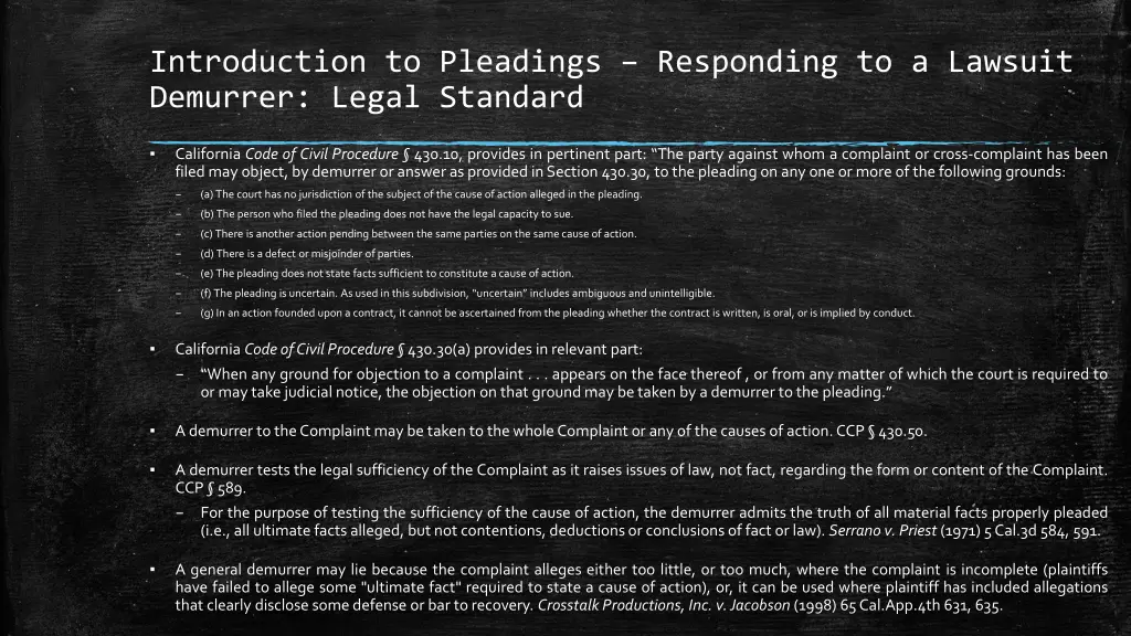 introduction to pleadings responding to a lawsuit 13