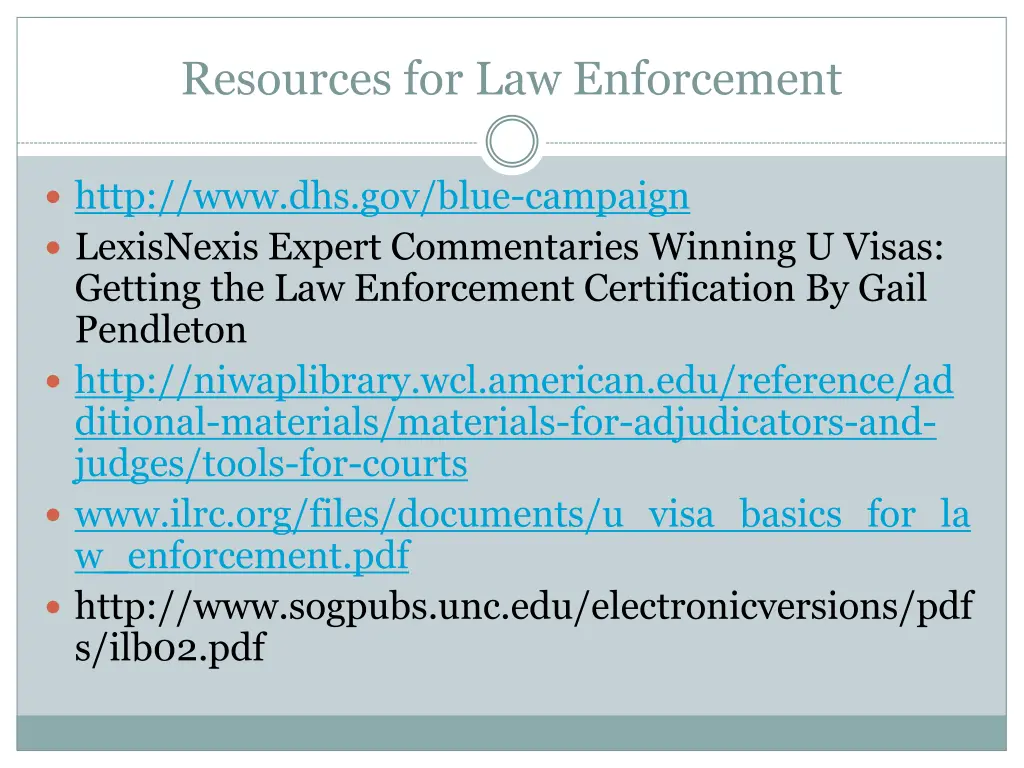 resources for law enforcement