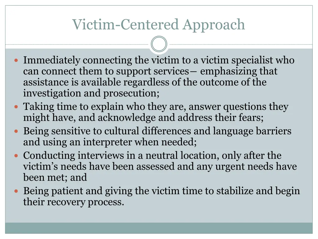 victim centered approach