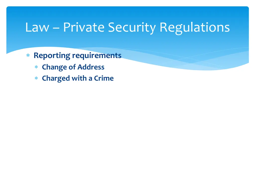 law private security regulations