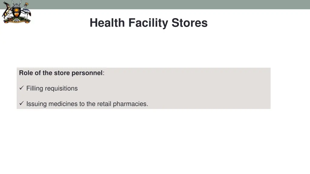 health facility stores