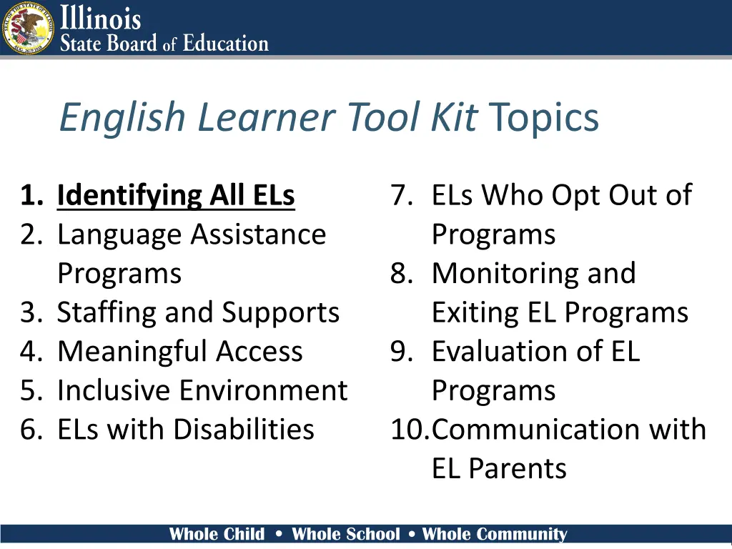 english learner tool kit topics