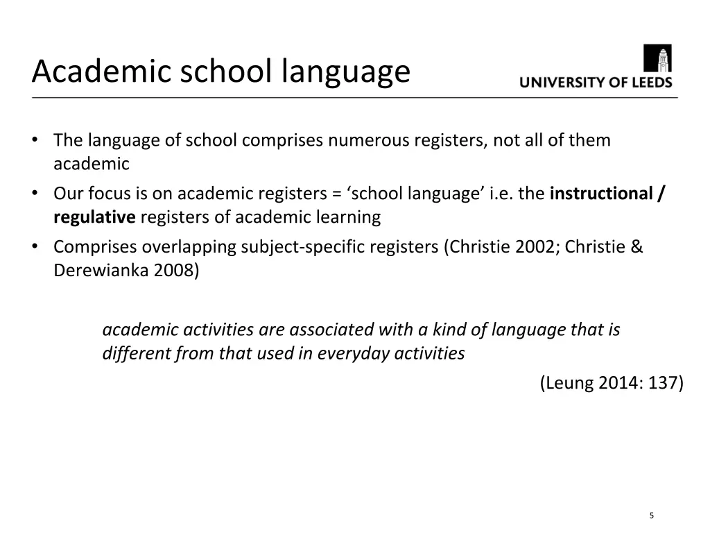 academic school language