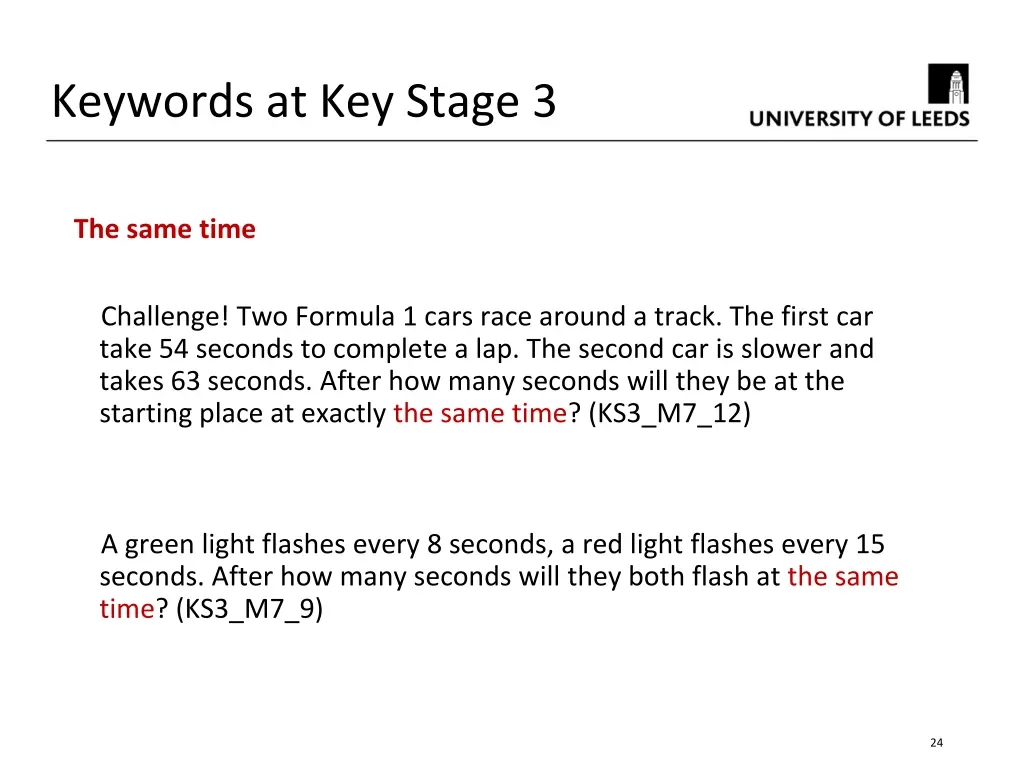 keywords at key stage 3 1