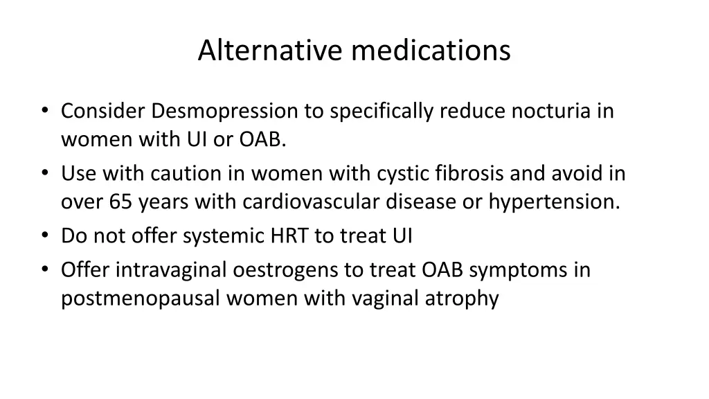 alternative medications