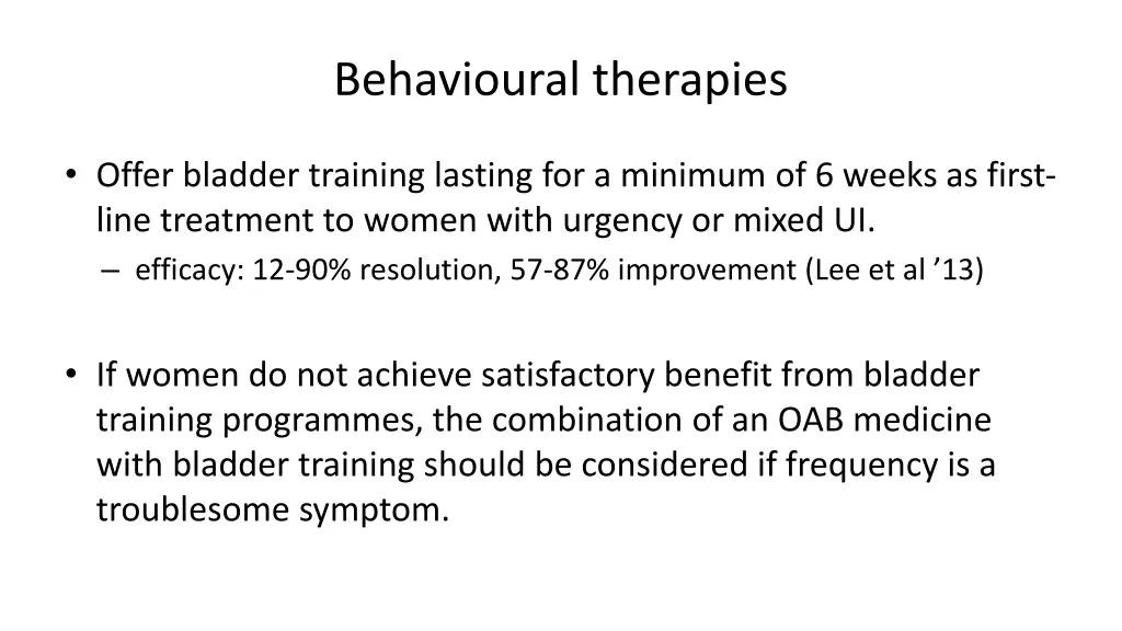 behavioural therapies