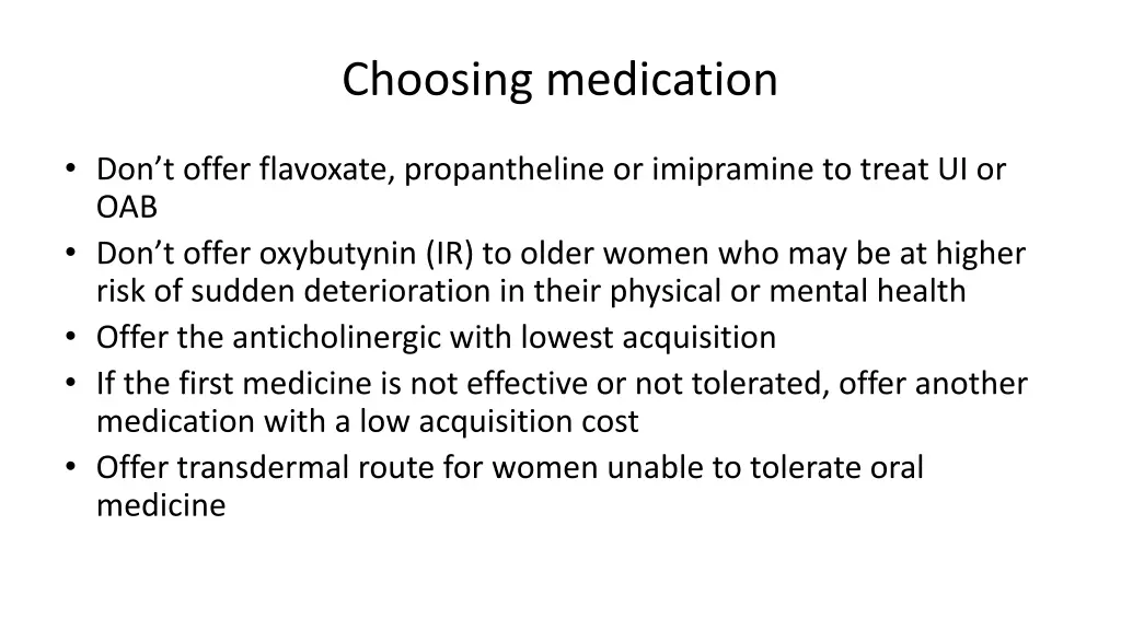 choosing medication