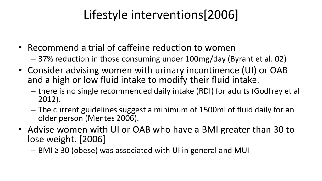 lifestyle interventions 2006