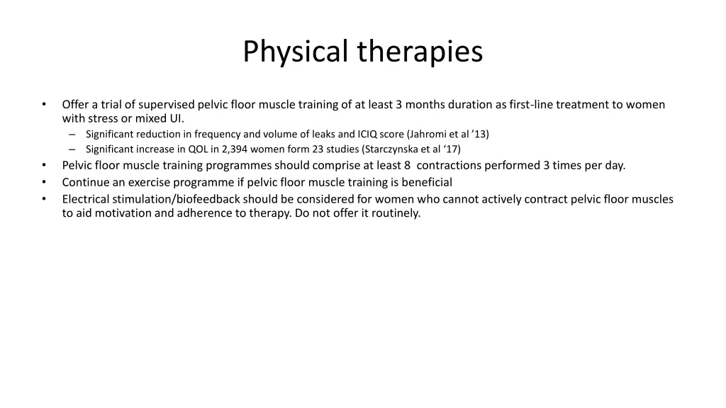 physical therapies