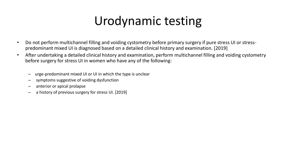 urodynamic testing