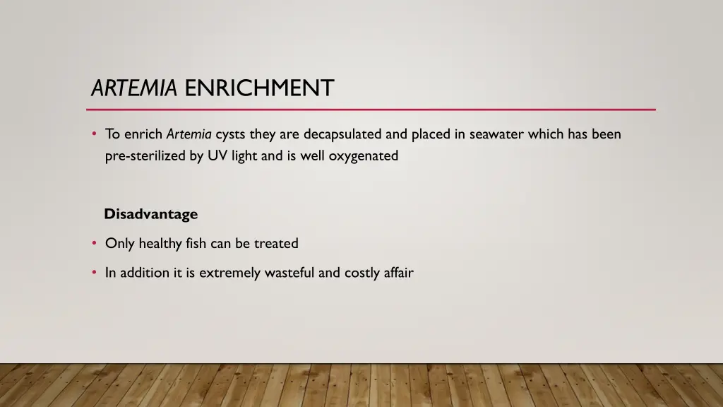 artemia enrichment