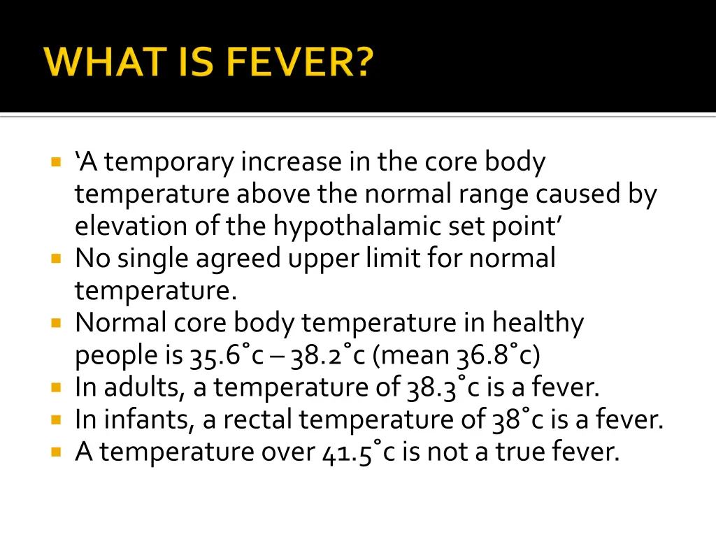 a temporary increase in the core body temperature