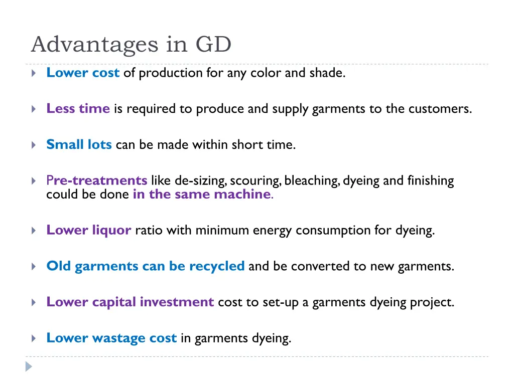 advantages in gd