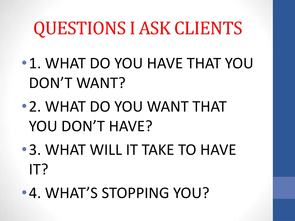 questions i ask clients