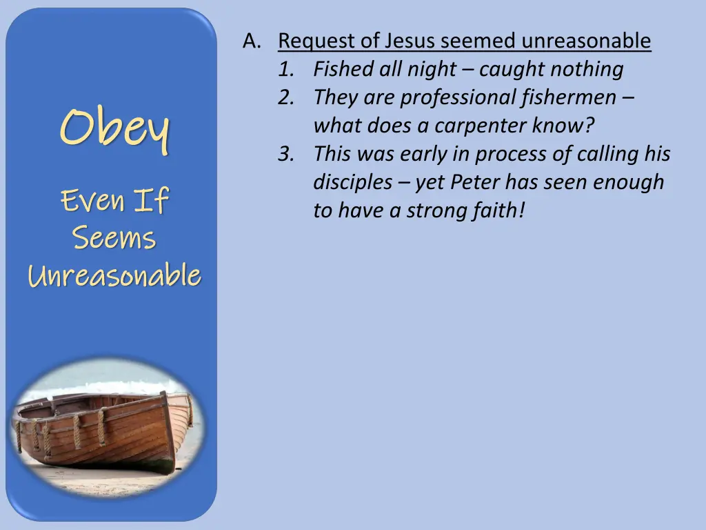 a request of jesus seemed unreasonable 1 fished