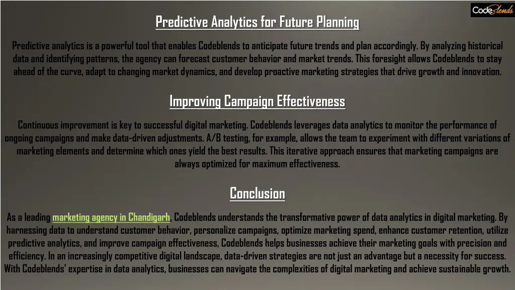 predictive analytics for future planning