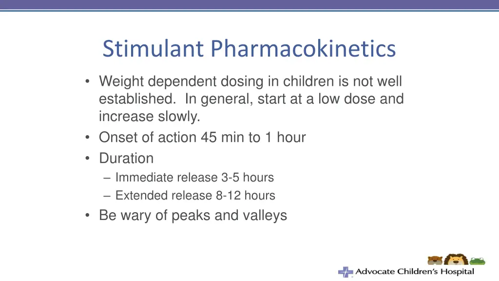 stimulant pharmacokinetics