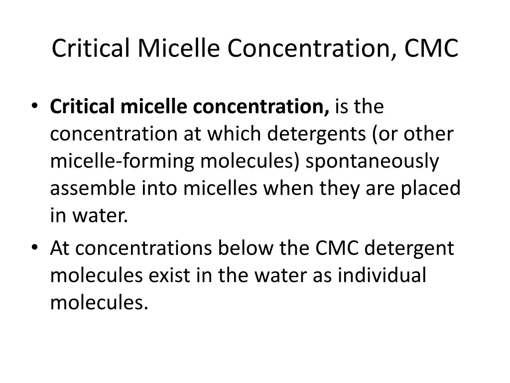 critical micelle concentration cmc