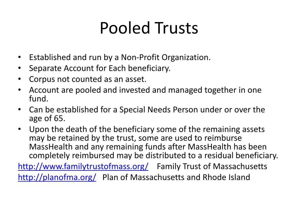 pooled trusts